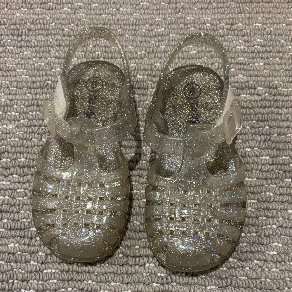 Cat & Jack Glitter Sandals - Silver